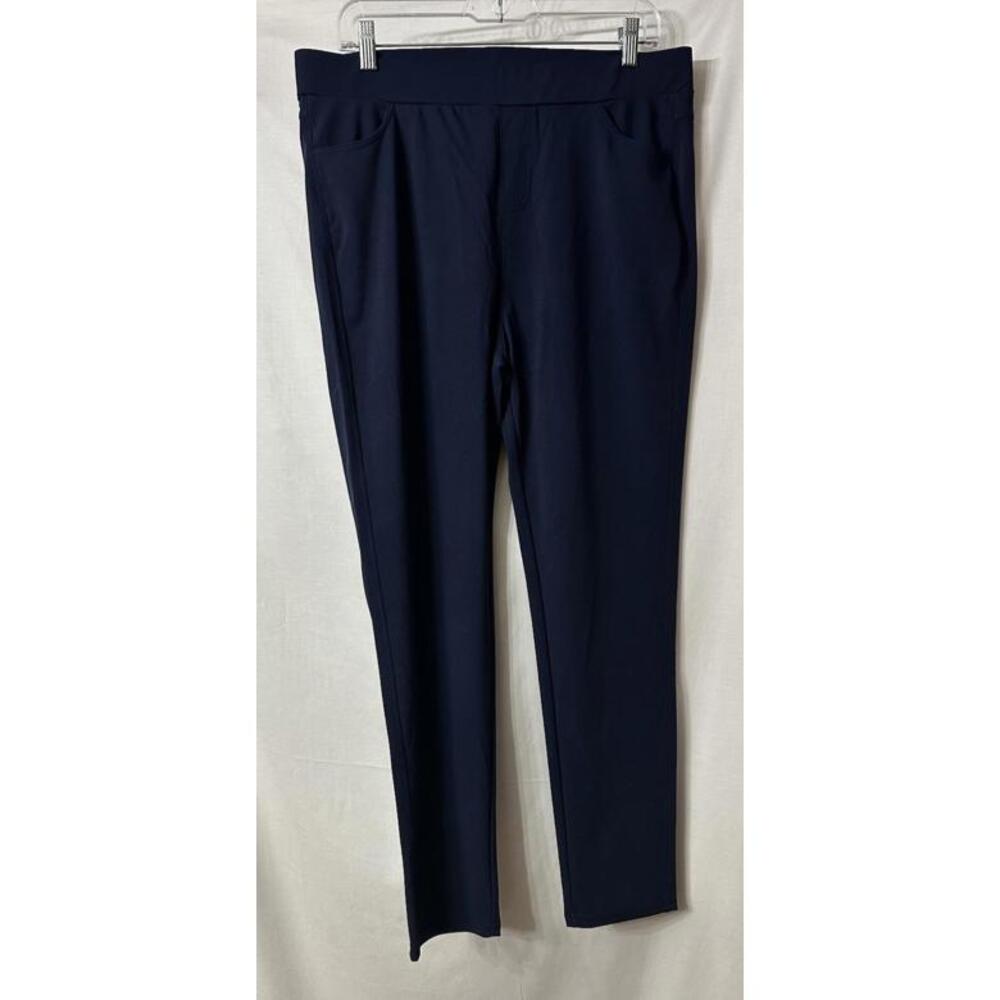 NWT Tagoo Womens Elastic Waist Navy Blue Skinny Pull On Casual Pants Size 3XL - Picture 1 of 10